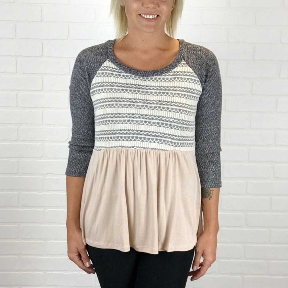 Crochet 3/4 Sleeve BabyDoll top